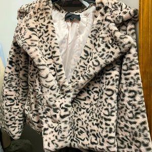 leopard faux fur coat